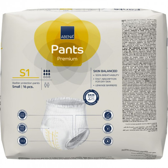 Ropa Interior Absorbente ABENA Pants Premium S1 - Protección Incontine