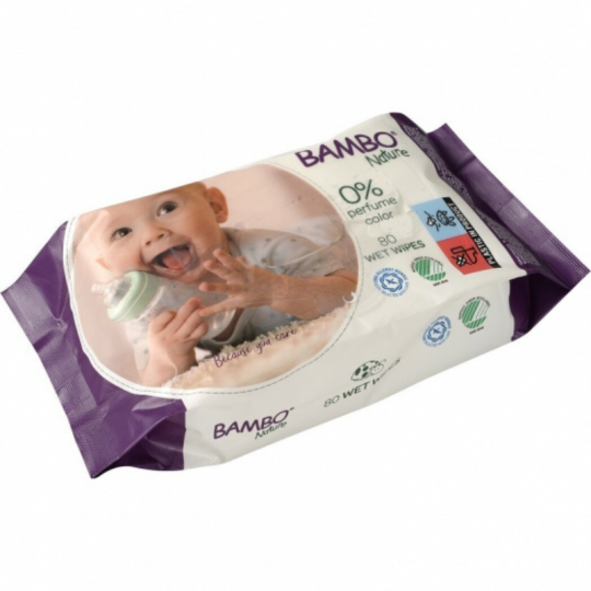 Bambo Nature Feuchttücher - 80 Stück Sanft und Umweltfreundlich