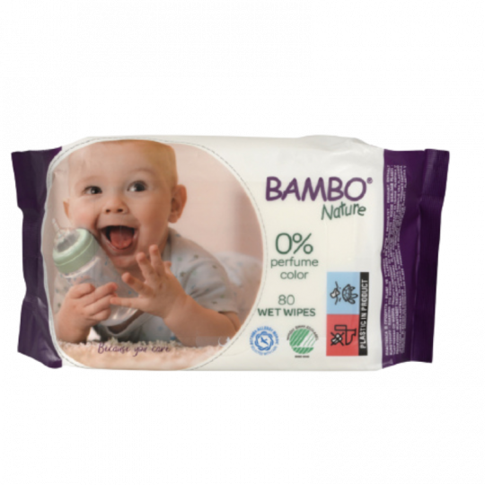 Lingettes Bambo Nature- 80 Pièces Douces et Respectueuses de la nature