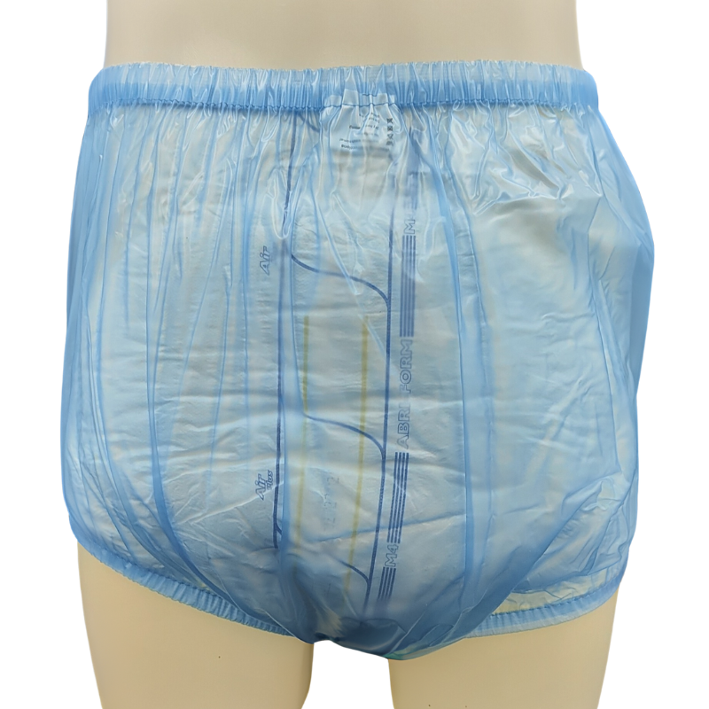 Culotte d'incontinence Bleue à bouton pression en pvc - Homme / Femme
