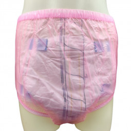 Culotte d'incontinence à pression en pvc rose vue de face marque haian