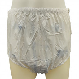 Culotte d'incontinence Blanc à boutons pression en pvc