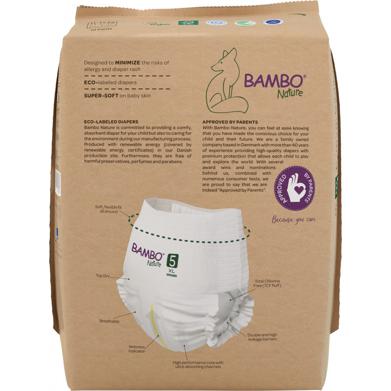 Pannolini a mutandina Bambo Nature T5 - 12 a 18 kg - Ecologici