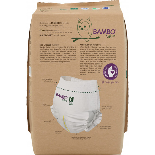Pannolini a mutandina Bambo Nature T6 - 16 a 30 kg - Ecologici
