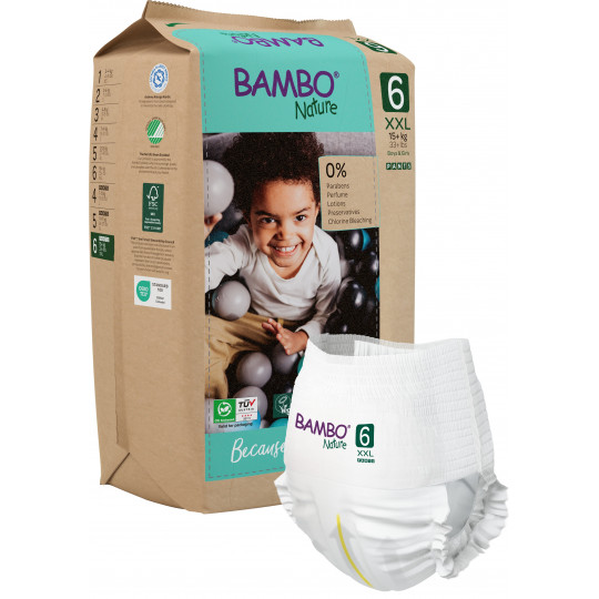 Pannolini a mutandina Bambo Nature T6 - 16 a 30 kg - Ecologici