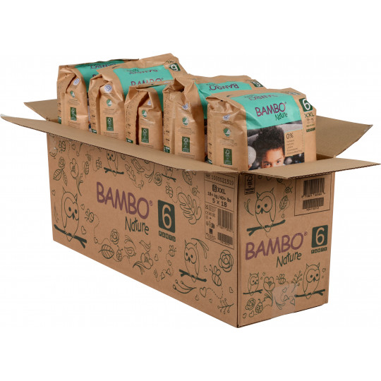 Pañales tipo pants Bambo Nature T6 - 16 a 30 kg - Ecológicos
