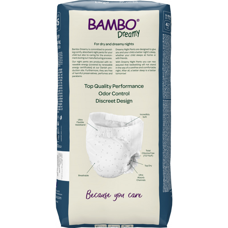 Pañales de noche Bambo Dreamy - Protección unisex 35-50 kg