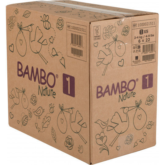 Pannolini Bambo Nature T1 - Protezione Eco-Friendly 2-4 kg