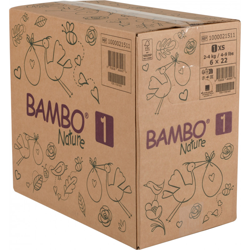 Pannolini Bambo Nature T1 - Protezione Eco-Friendly 2-4 kg
