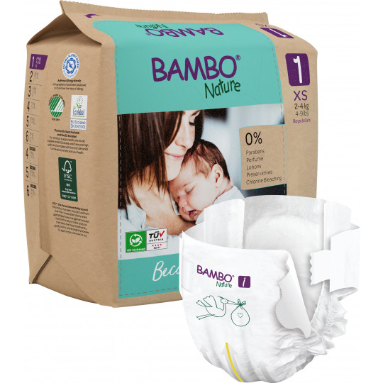 Pannolini Bambo Nature T1 - Protezione Eco-Friendly 2-4 kg