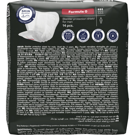 ABENA Man Formula 0 - Protection anatomique pour homme 250 ml ABENA Man Formula 0 - Protection anatomique pour homme 250 ml