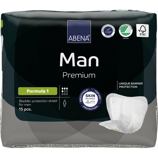 ABENA Man Formula 1 - Protection homme pour incontinence modérée 450ml ABENA Man Formula 1 - Protection homme pour incontinence modérée 450ml