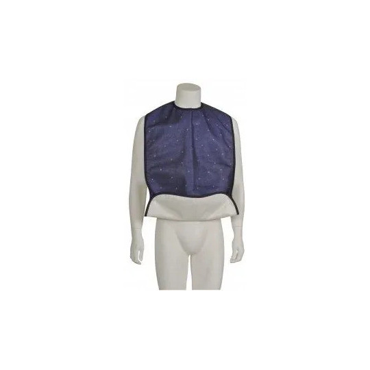Bavoir Adulte, aide pour le repas 45x90cm bleue avec bouton pression