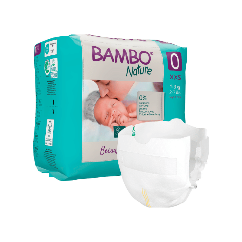 Couches bébé éco-responsable Bambo Nature - T0 pour Bébé Prématuré