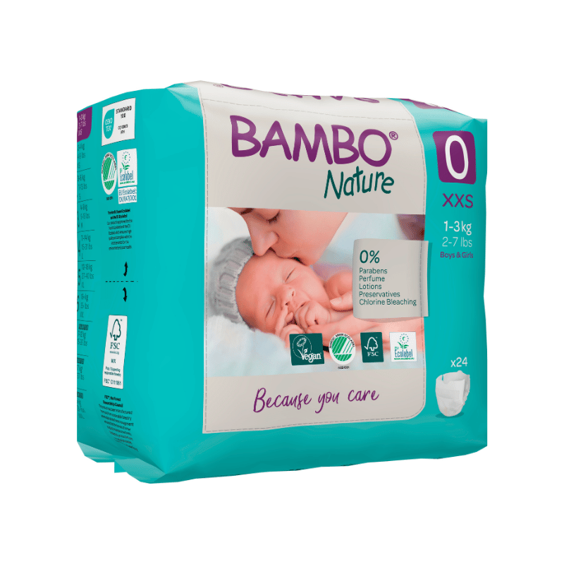 Couches bébé éco-responsable Bambo Nature - T0 pour Bébé Prématuré
